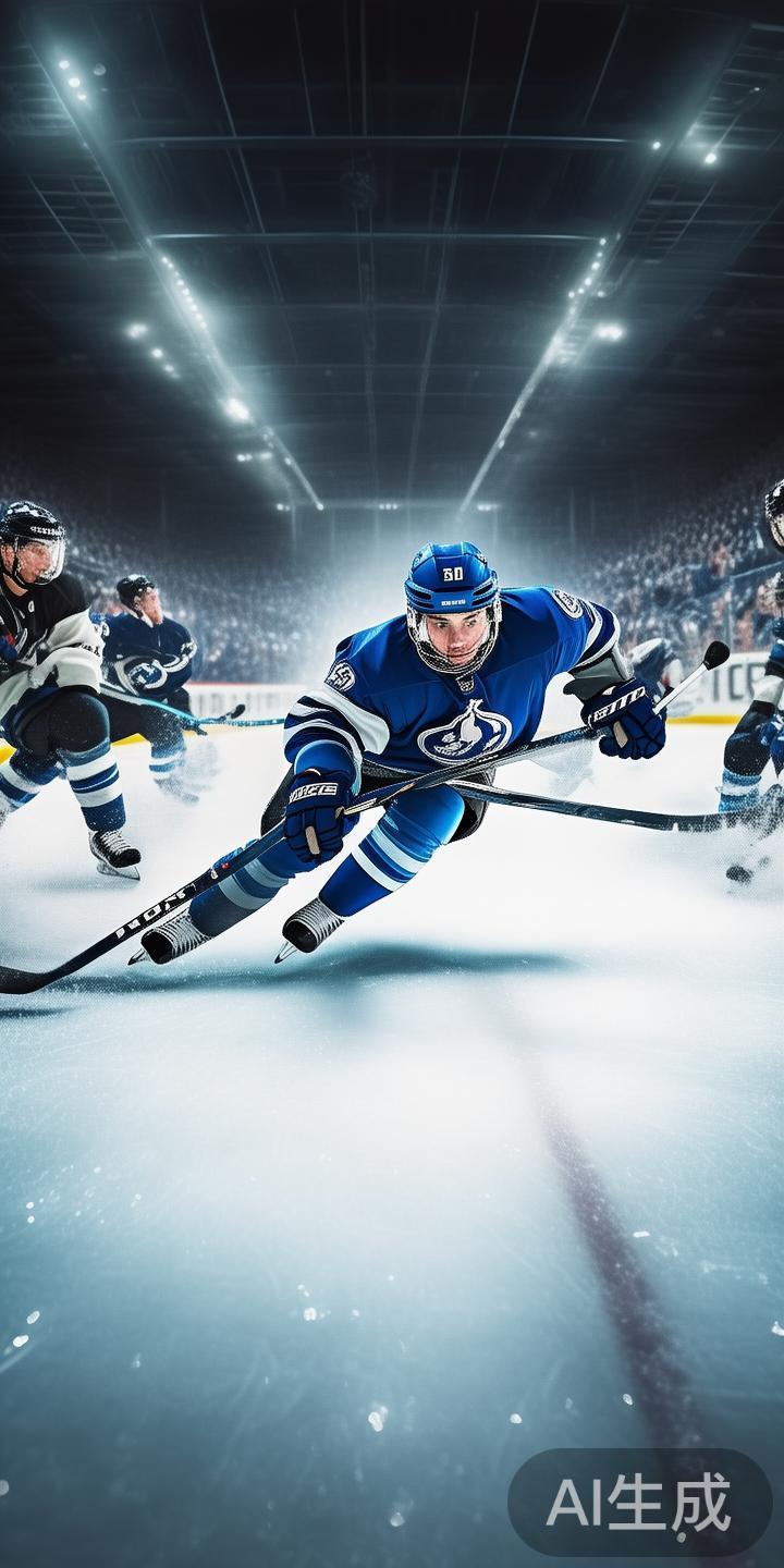 在冰球比赛中，突破对方防线是一项极具挑战性的技术活