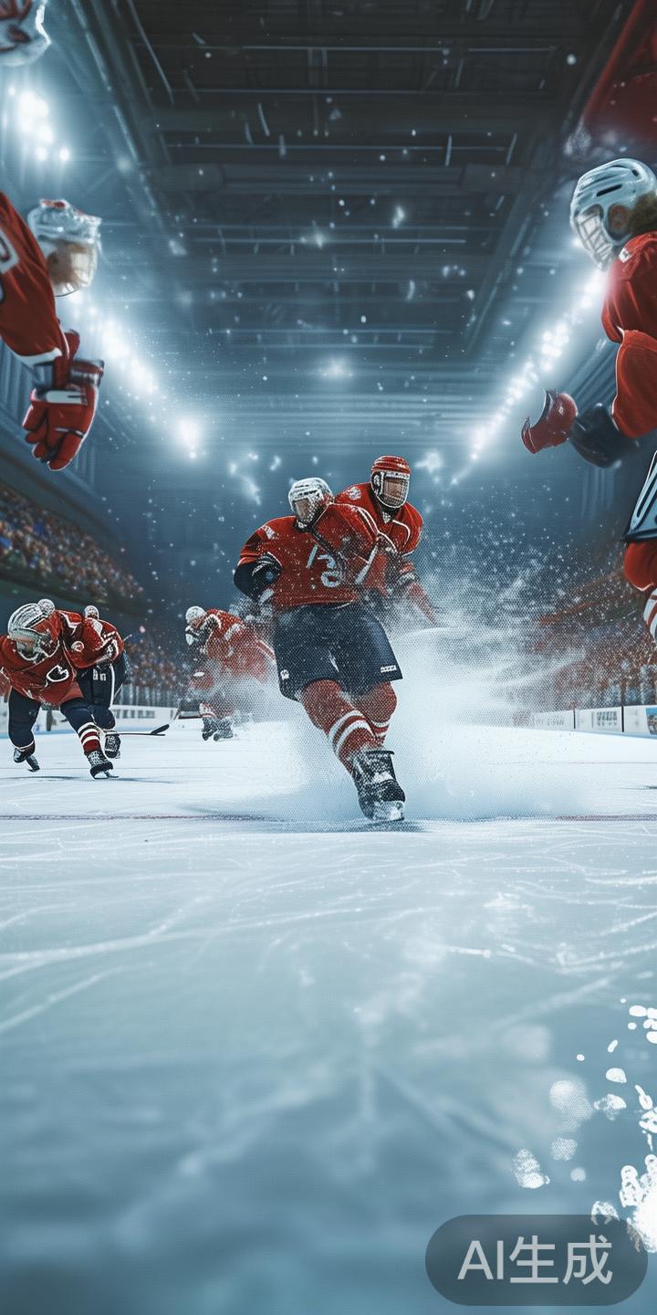 除了个人的突破表现，团队协作的精彩瞬间更是冰球比赛